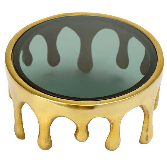 Cake stand Drip, aluminium, golden, H13 D30cm