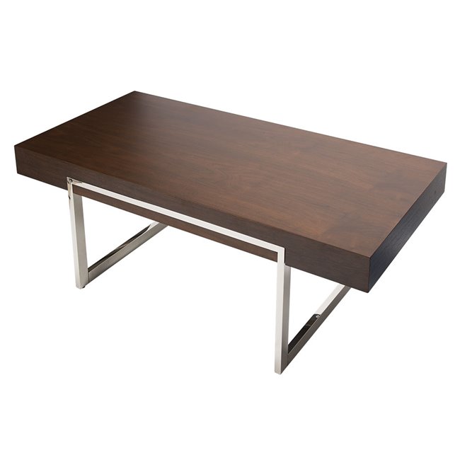 Coffee table Eisdorf, walnut wood veneer, H48.5x120x60cm