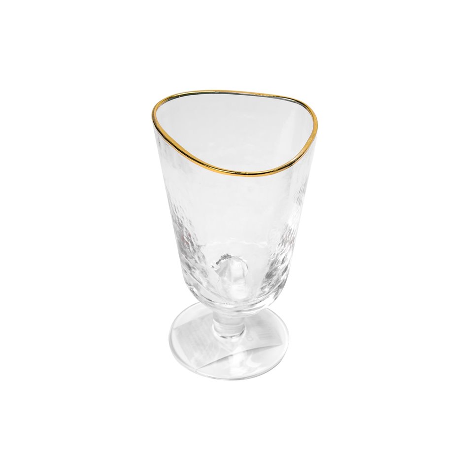 Beer glass Triangle with gold rim, H15xD8.5cm 400ml