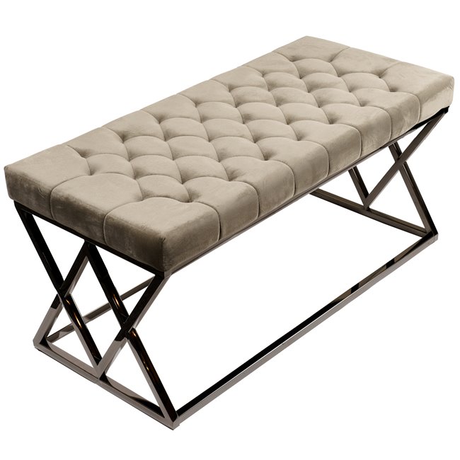 Bench Eger, taupe/black color, H46x99x45.5cm