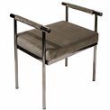 Stool Edmond, taupe/black color, H59x53x40cm