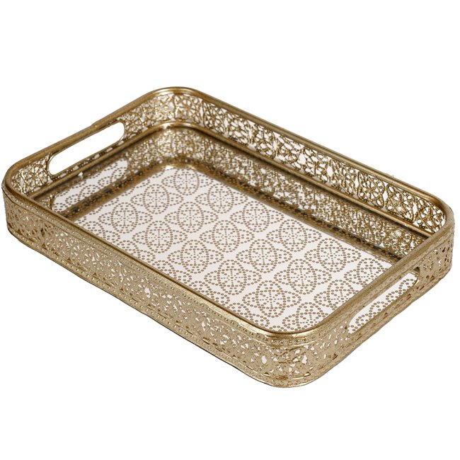 Decorative tray round Fullen M, H5.2x35x23.7cm