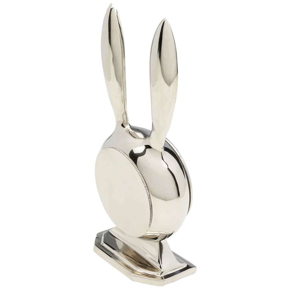 Table clock Rabbit, silver color, 10x21cm