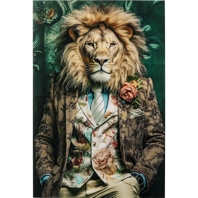 Picture Mister Lion, glass, 150x100cm