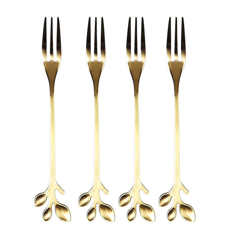 Dessert fork x4, gold color, 1.3x12.3x2.3cm