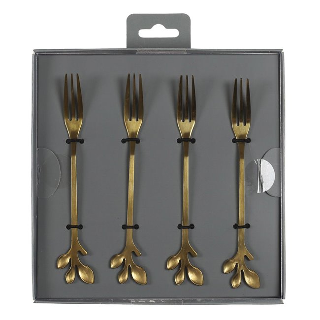 Dessert fork x4, gold color, 1.3x12.3x2.3cm