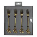 Dessert fork x4, gold color, 1.3x12.3x2.3cm