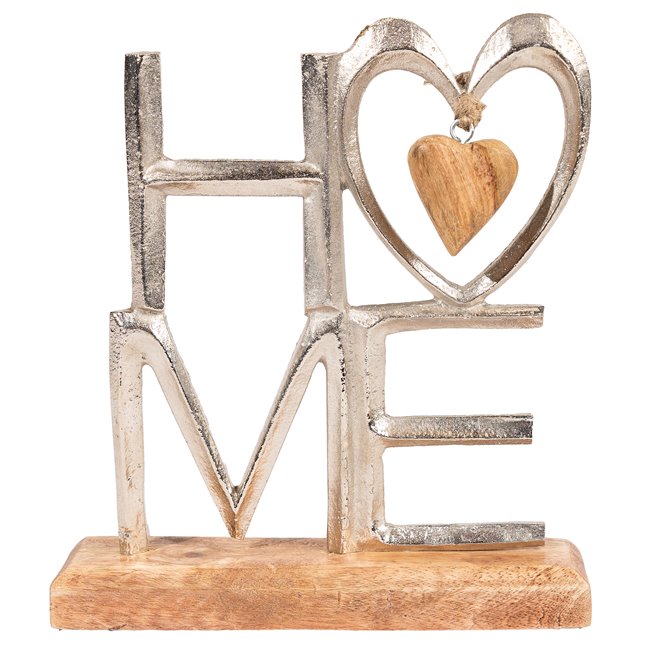 Deco figurine Home, silver color, H24x21x5cm