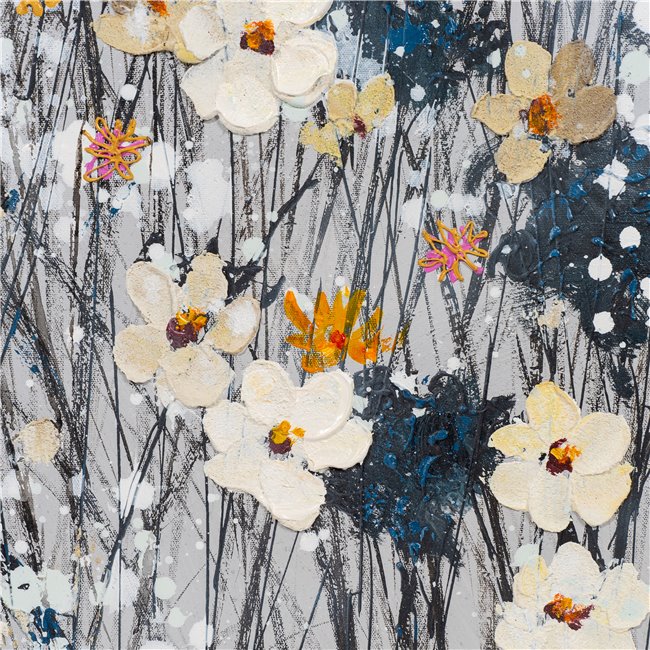 Картина на холсте White Flowers, 100x100cm