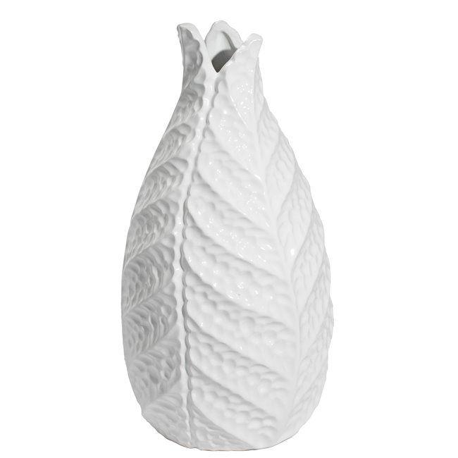 Vase Gardia white I, (shiny glazed white),14x26.5cm