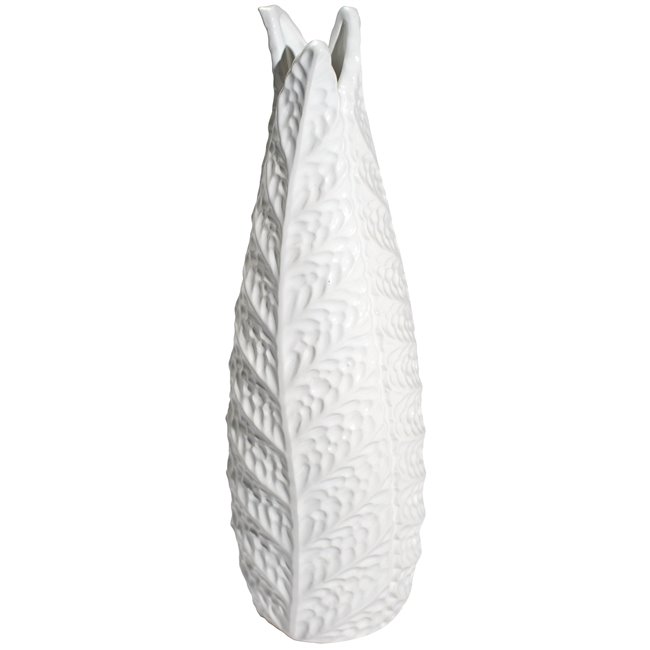 Vase Gardia white, (shiny glazed white), 11x33cm