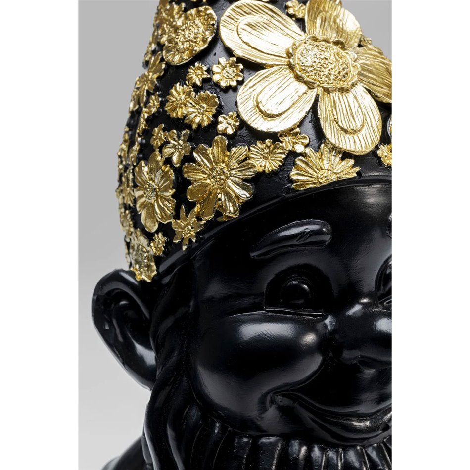 Decorative figure Gnome Standing, black/golden colors, H30x9.5x12cm