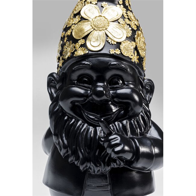 Decorative figure Gnome Standing, black/golden colors, H45.5x14.5x19