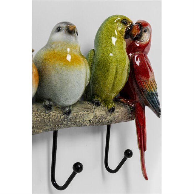 Coat rack Exotic birds, 5 hooks, H24x54x6.5cm