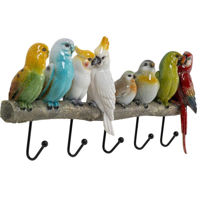 Coat rack Exotic birds, 5 hooks, H24x54x6.5cm