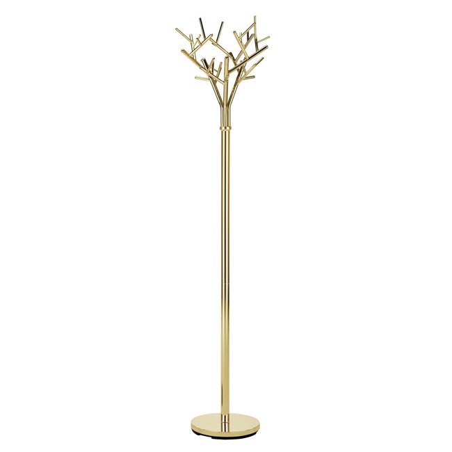 Coat hanger Haxleon, gold color, steel, D40cm, H180cm