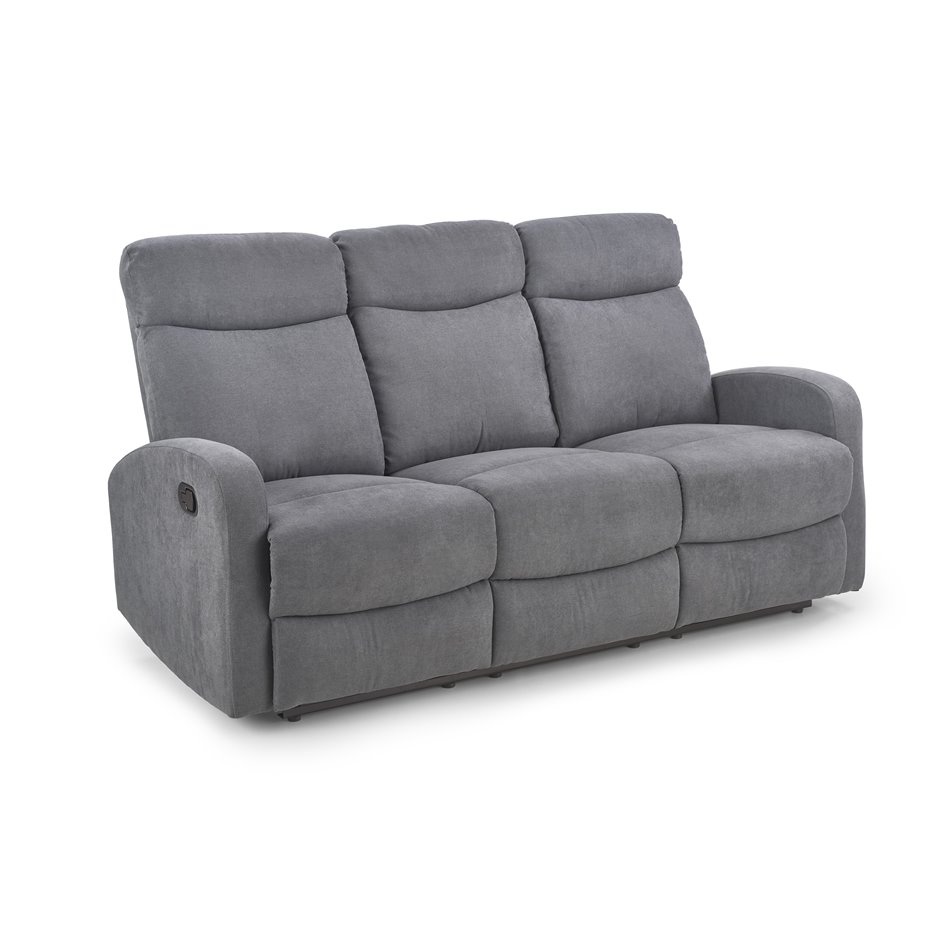 3-seater recliner Holso-3, dark grey, W95-158x100cm, H180cm, seat H49cm