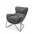 Lounge chair Holker, grey/black, H78x91x72cm, seat H44cm