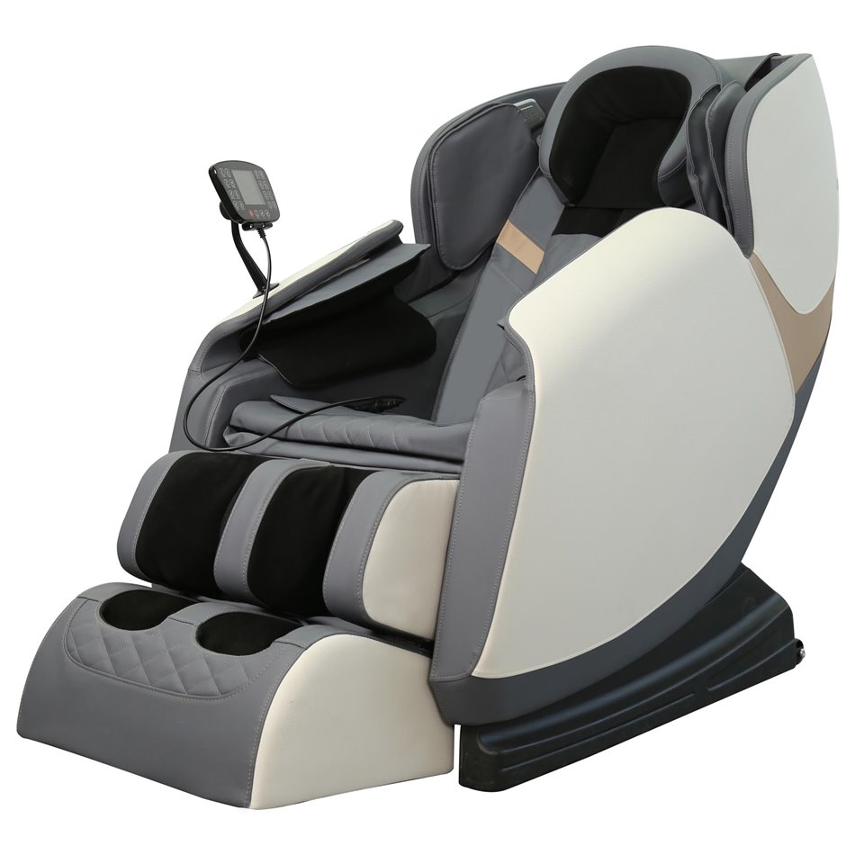 Massage chair with heating function Holar, cream/grey  W140-187x72cm, H105-85cm