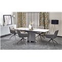 Extendable dining table Hancan, ceramic/MDF/steel, H76x160-220x90cm