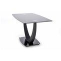 Extendable dining table Hanto, black, glass/steel, H75x140x80cm