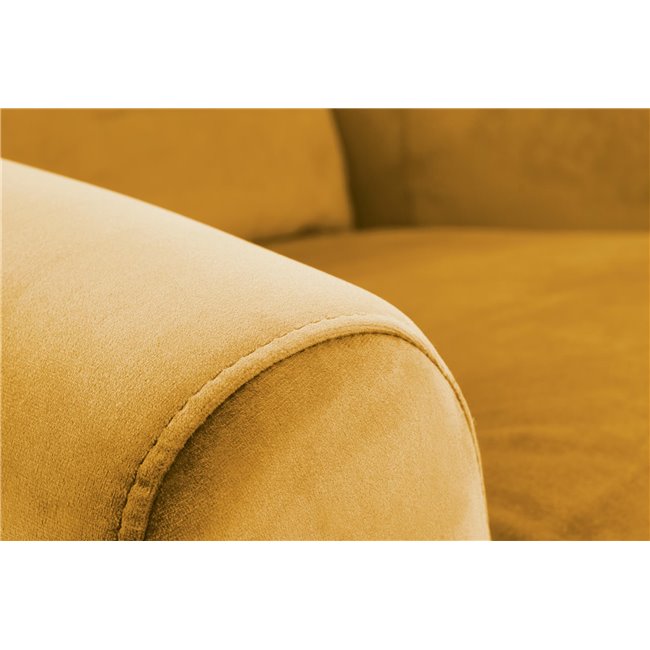 Recliner Haustin, mustard color velvet, H107-83x75x92-160cm, seat H45cm