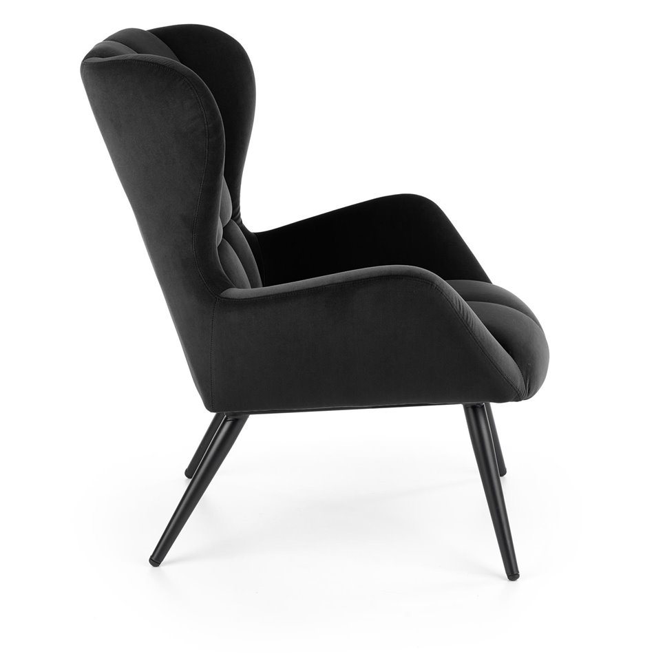 Lounge chair Harion, black, H91x75x86cm, seat H48cm