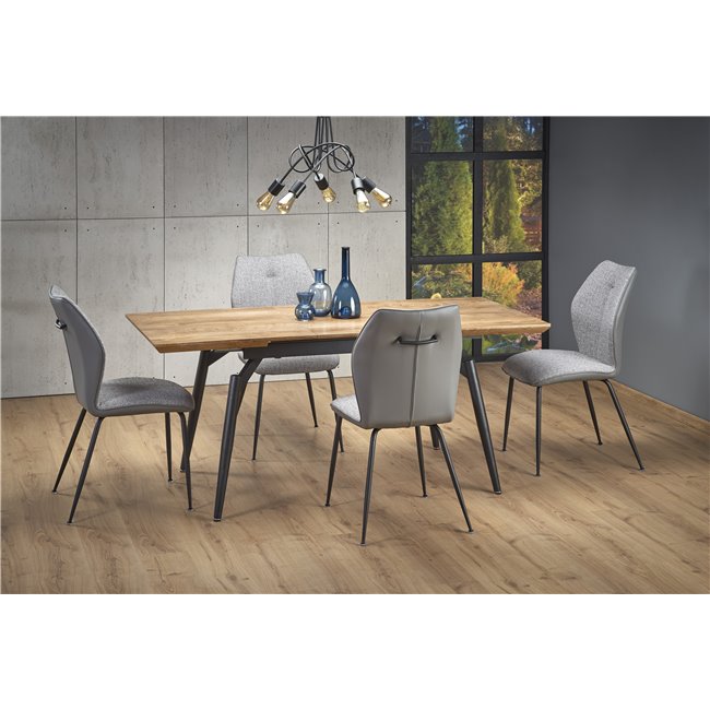 Extendable dining table Hambell, MDF/steel, H74x140-180x80cm