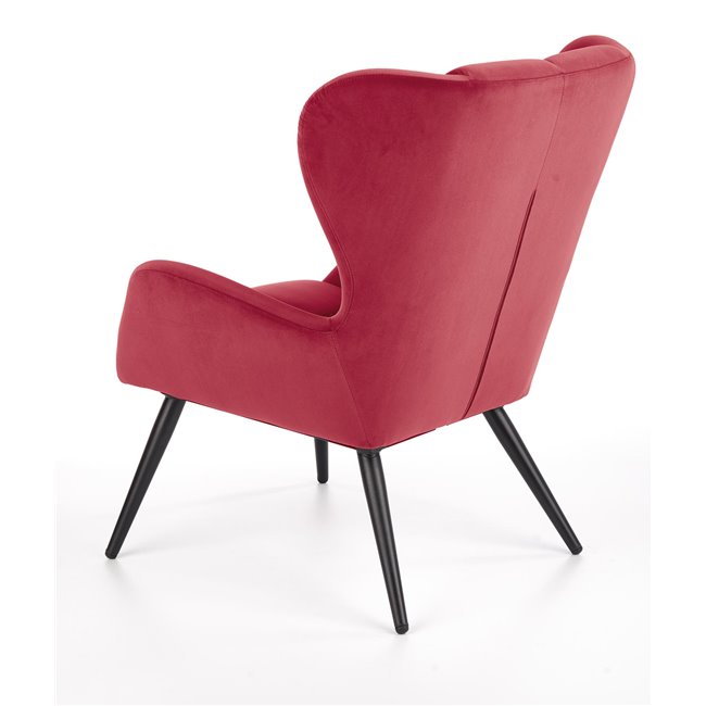 Lounge chair Harion, burgundy color, H91x75x86cm, seat H48cm