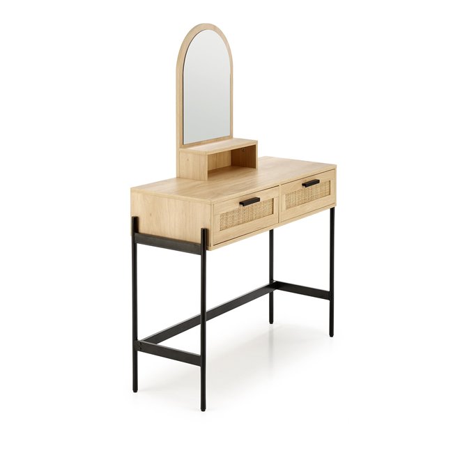 Dressing table with mirror Harmen, MDF/steel, H136x104x35cm