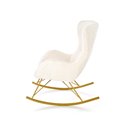 Rocking chair Hilberto, cream color boucle fabric, H78x77x67cm, seat H45cm