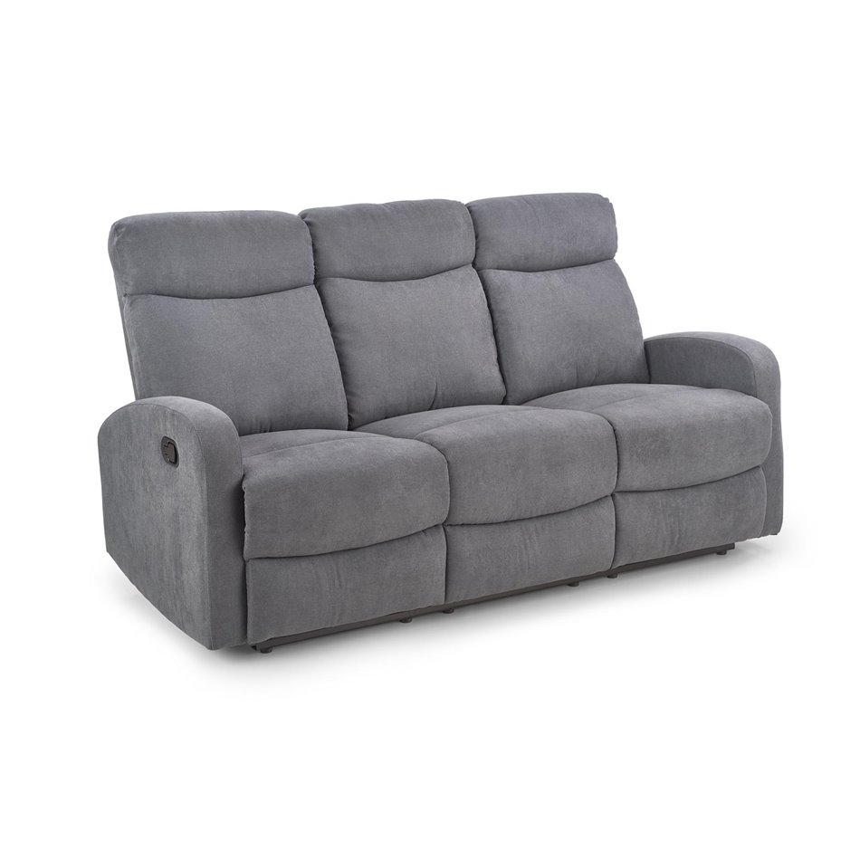 3-seater recliner Holso-3, dark grey, W95-158x100cm, H180cm, seat H49cm