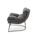 Lounge chair Holker, grey/black, H78x91x72cm, seat H44cm