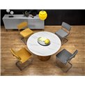 Dining table Haruno, ceramic/walnut, D120cm, H76cm