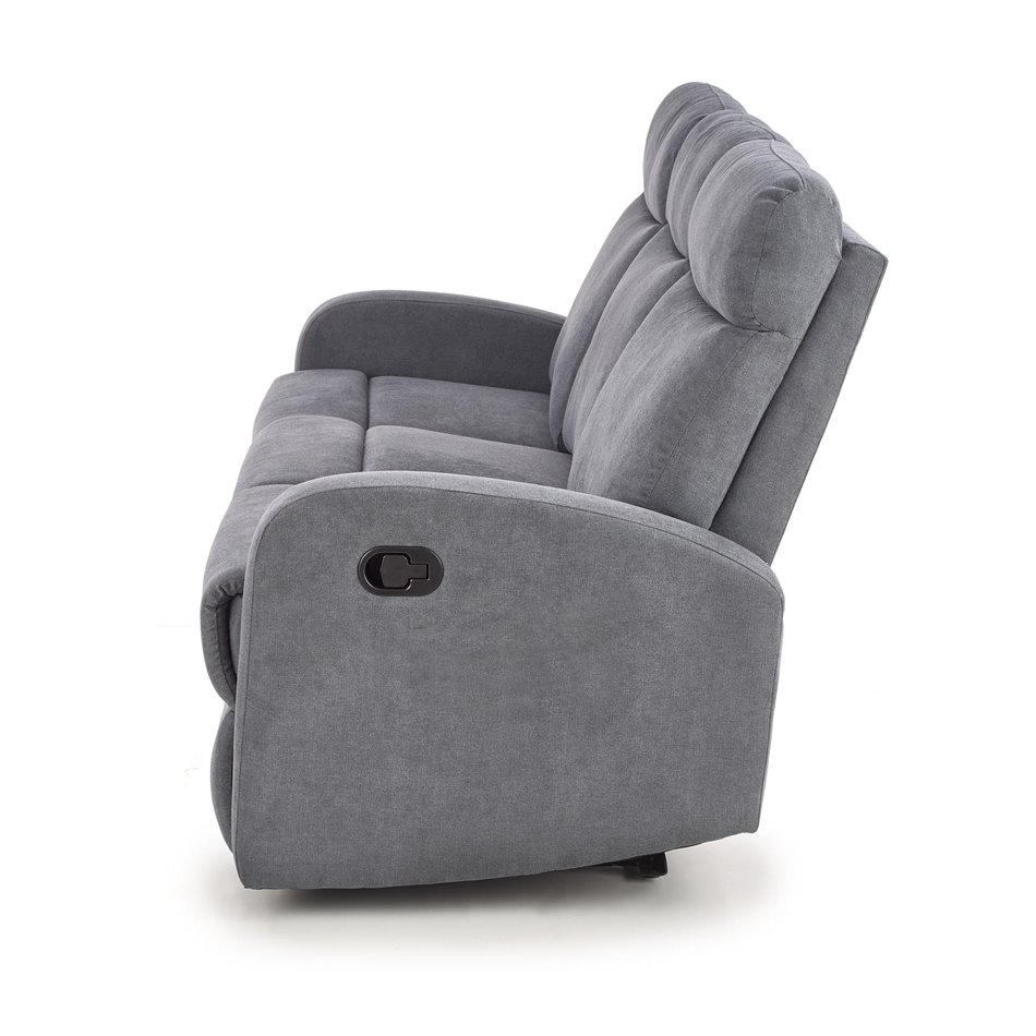 3-seater recliner Holso-3, dark grey, W95-158x100cm, H180cm, seat H49cm