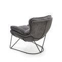 Lounge chair Holker, grey/black, H78x91x72cm, seat H44cm