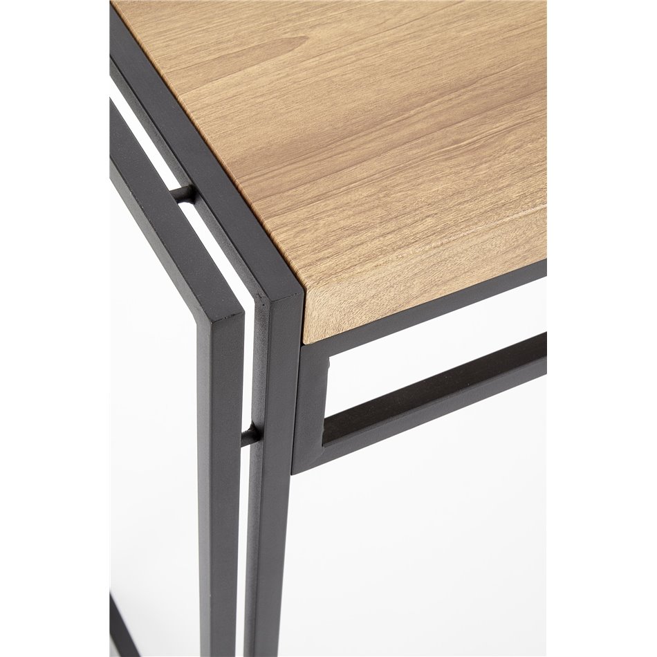 Console table Holivar, oak/black color, MDF/steel,  H76x90x35cm