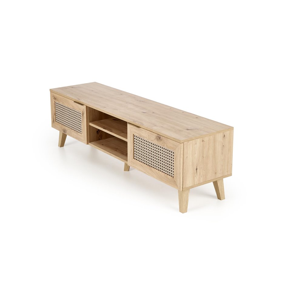 TV table Horeno, oak/black color, MDF, H45x150x40cm