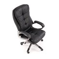 Office chair Heston, black eco leather, W114-124x66cm, H72cm, seat H49-59cm