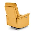 Electric recliner Hemiro, mustard color velvet, USB charging socket, W90-170x80cm, H92-108cm, seat H46cm