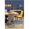 Extendable dining table Harando, oak/black color, MDF, H77x160-200x90cm