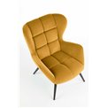 Lounge chair Harion, mustard color, H91x75x86cm, seat H48cm