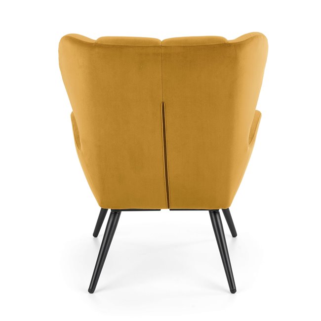 Lounge chair Harion, mustard color, H91x75x86cm, seat H48cm