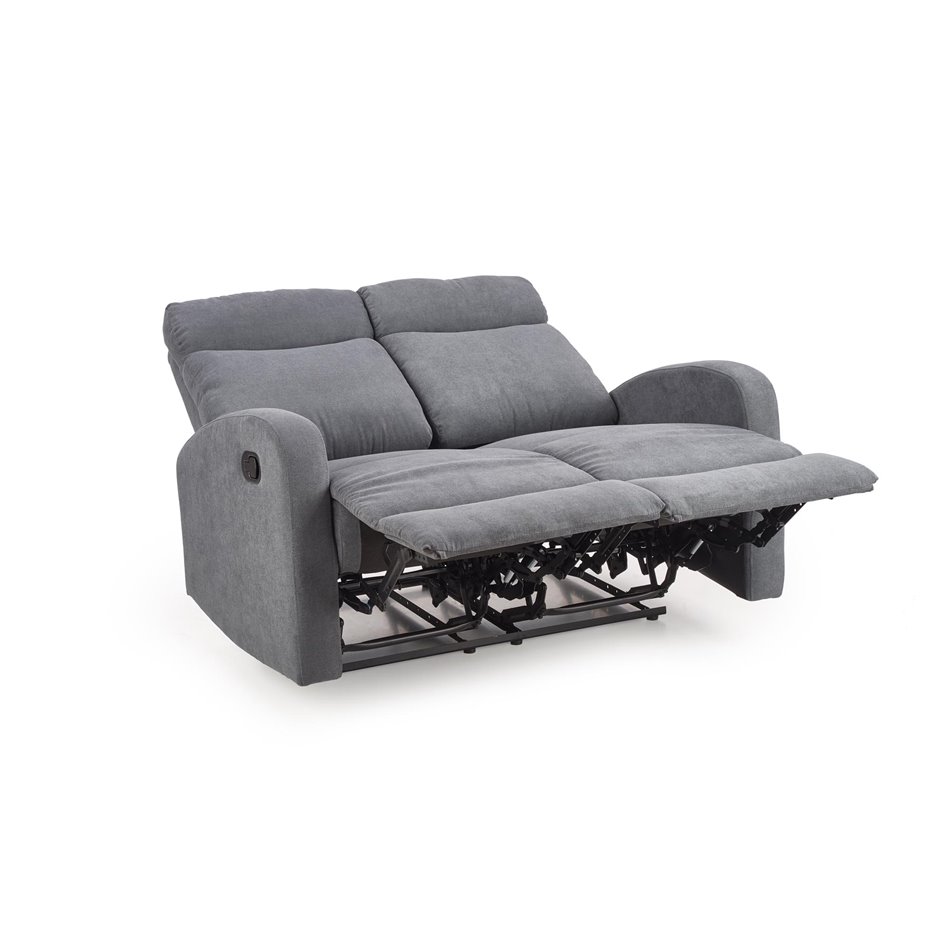 2-seater recliner Holslo-2, dark grey, W95-158x100cm, H128cm, seat H49cm