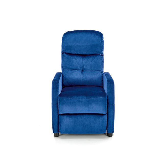 Recliner chair Helipe, navy blue velvet, H103-76x64x84-135cm, seat H48cm