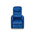 Recliner chair Helipe, navy blue velvet, H103-76x64x84-135cm, seat H48cm