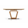 Extendable dining table Hackly, oak color, MDF/steel,  H76x160-220x90cm