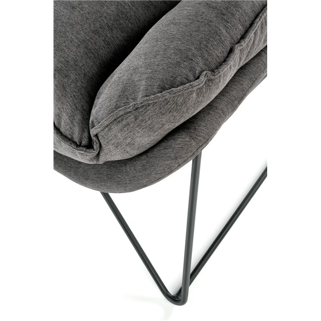 Lounge chair Holker, grey/black, H78x91x72cm, seat H44cm