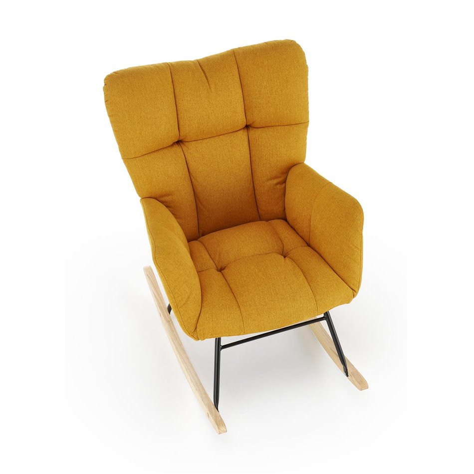 Rocking chair Hasco, mustard color, H94x70x97cm, seat H50cm