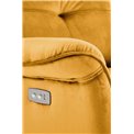 Electric recliner Hemiro, mustard color velvet, USB charging socket, W90-170x80cm, H92-108cm, seat H46cm